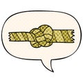 A creative cartoon knotted rope and speech bubble in comic book style