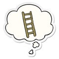 A creative cartoon ladder and thought bubble as a printed sticker