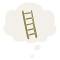 A creative cartoon ladder and thought bubble in retro style