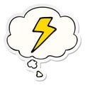 A creative cartoon lightning bolt and thought bubble as a printed sticker