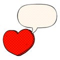 A creative cartoon love heart and speech bubble in comic book style Royalty Free Stock Photo