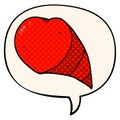 A creative cartoon love heart symbol and speech bubble in comic book style Royalty Free Stock Photo