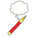 A creative cartoon pen and thought bubble Royalty Free Stock Photo