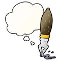 A creative cartoon pen and thought bubble in smooth gradient style Royalty Free Stock Photo