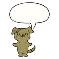 A creative cartoon puppy and speech bubble Royalty Free Stock Photo