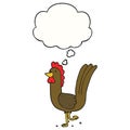 A creative cartoon rooster and thought bubble Royalty Free Stock Photo