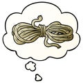 A creative cartoon rope and thought bubble in smooth gradient style