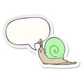 A creative cartoon snail and speech bubble sticker