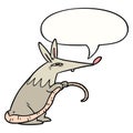 A creative cartoon sneaky rat and speech bubble