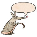 A creative cartoon sneaky rat and speech bubble in retro texture style