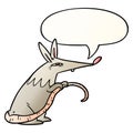 A creative cartoon sneaky rat and speech bubble in smooth gradient style