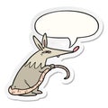 A creative cartoon sneaky rat and speech bubble sticker