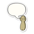 A creative cartoon spoon and speech bubble sticker