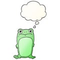 A creative cartoon staring frog and thought bubble in smooth gradient style Royalty Free Stock Photo