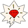 A creative cartoon tattoo diamond and speech bubble in comic book style
