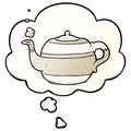 A creative cartoon teapot and thought bubble in smooth gradient style