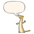 A creative cartoon weasel and speech bubble in comic book style