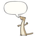 A creative cartoon weasel and speech bubble