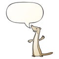 A creative cartoon weasel and speech bubble in smooth gradient style