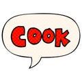 A creative cartoon word cook and speech bubble in comic book style