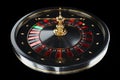 Creative casino template, black and gold roulette on a black background. The concept of roulette, casino, gambling, addiction,