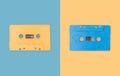 Creative cassette tape on pastel color background. Modern style. Flat lay style. top view. creative photography Royalty Free Stock Photo