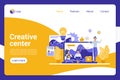 Creative center flat landing page vector template