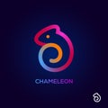 Creative chameleon logo design icon, colorful animal symbol for business branding. Vector illustration professional logo