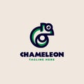 Creative Chameleon monoline logo template. Vector illustration Royalty Free Stock Photo