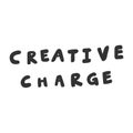 Creative charge. Vector hand drawn illustration sticker with cartoon lettering. Good as a sticker, video blog cover Royalty Free Stock Photo