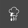 Creative Chef Hat Fork Spoon Knife Symbol Logo Design Royalty Free Stock Photo