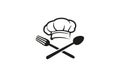 Creative Chef Hat Spoon Fork logo Vector Symbol Design Illustration Royalty Free Stock Photo