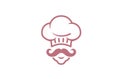 Creative Chef Head Moustache Logo