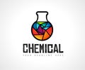 Creative Chemical Lab Colorful Logo design for brand identity, c