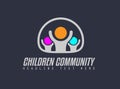 Creative Children Community Logo design for brand identity, comp Royalty Free Stock Photo