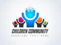 Creative Children Community Logo design for brand identity, comp Royalty Free Stock Photo