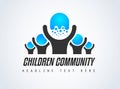 Creative Children Community Logo design for brand identity, comp Royalty Free Stock Photo