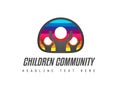 Creative Children Community Logo design for brand identity, comp Royalty Free Stock Photo