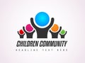 Creative Children Community Logo design for brand identity, comp Royalty Free Stock Photo