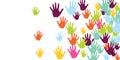 Creative children handprints nursery games concept vector Royalty Free Stock Photo