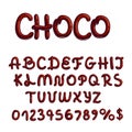 Chocolate font type on white background Royalty Free Stock Photo