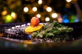Creative Christmas composition with cherry and christmas tree Royalty Free Stock Photo