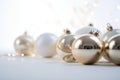 Creative Christmas Holiday Background: Elegant Ornaments on a Crisp White Background, Modern and Simplistic Design