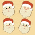 Creative Christmas New Year characters. Santa Claus, different stickers.