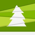 Creative Christmas tree card. Asymmetric Christmas
