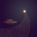 Creative christmas tree design made with golden dots Royalty Free Stock Photo