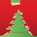 Creative christmas tree formed from paper. Royalty Free Stock Photo