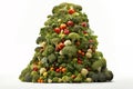 Creative Christmas tree made of vegetables in the shape of a pyramid Royalty Free Stock Photo