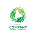 Circle green leaf ecology nature vector logo Royalty Free Stock Photo