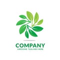 Circle green leaf ecology nature vector logo Royalty Free Stock Photo
